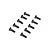 A set of ten black metal flat head screws arranged in two columns against a white background.