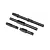 Four black metal transmission shafts for an Axial 1/10 SCX10 PRO Comp Scaler RC car, arranged on a white background.