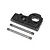 Axial motor mount plate and two metal support posts for 1/10 SCX10 PRO RC crawler.