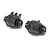 Two black plastic Axial axle center 3rd member housings for 1/10 SCX10 PRO RC crawlers, shown from an angled perspective against a white background.
