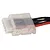 A close-up of a white plastic LiPo battery balance connector saver attached to a balance plug with red and black wires.