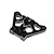 A black anodized aluminum front chassis brace for a TLR RC vehicle, featuring machined cutouts and mounting holes.