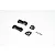 FMS Aluminium Differential Lock Protector Set including two black metal covers, two small plates, and four small screws on a white background.