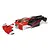 ARRMA 1/7 Limitless painted body shell in red, black, and white with a separate front nose section on a white background.