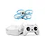 BetaFPV Meteor75 Pro FPV drone bundle including a white and blue drone, white FPV goggles, and a white radio transmitter.