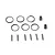 HPI Racing CVD driveshaft rebuild kit containing metal pins, barrel connectors, and retaining rings on a white background.