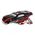 BlackZon 1/16 Slyder ST painted body shell in black and red with an included decal sheet on a white background.