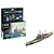 Revell 1/1200 scale HMS Duke of York battleship model kit box and a fully assembled, painted model ship.