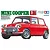 Tamiya 1/12 scale Mini Cooper 1.3i plastic model kit box art showing a red classic Mini Cooper with white roof and bonnet stripes.