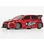 A red BlackZon Myte 1/43 scale RC drift car viewed from the side, featuring King of the Drift decals on the door.