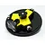 Raceform 1/8 scale RC wheel arch cutter tool with a yellow anodized plate, black plastic base, and three ball-bearing guides on a white background.