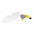 HobbyZone tail set including a white horizontal stabilizer, a grey and yellow vertical stabilizer with a tail wheel, and several small mounting screws.