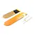A HobbyZone yellow main wing replacement part set including wing sections, mounting hardware, and adhesive strips on a white background.