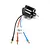 E-Flite 480 brushless motor with black casing, silver shaft, and three wires with bullet connectors and a label marked 480.