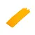 A yellow plastic battery hatch cover for a HobbyZone RC plane, shown from an angled top-down perspective against a white background.