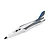 A white, grey, and blue foam RC airplane fuselage spare part on a white background.