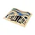 A sheet of E-Flite Habu SS RC plane decals featuring blue and black graphics, logos, and text on a tan backing paper.