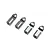 Four silver-coloured Losi aluminium side guard mounting latch posts arranged in a row against a white background.