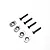 Four silver aluminium motor mount inserts and four black countersunk screws for Losi RC cars.