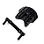 Two black plastic Losi spare tyre mount components isolated on a white background.
