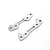 Two silver-coloured metal front hinge pin braces for a Losi RC vehicle, shown against a plain white background.
