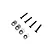 Four silver aluminium motor mount inserts and four black countersunk screws for Losi RC vehicles.