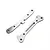 Two silver-coloured aluminium rear hinge pin braces for a Losi RC vehicle, shown on a plain white background.