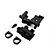 Losi RC spare parts including black plastic diff mount components and bearing inserts on a white background.