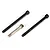 Three metal RC car screws, two long black ones and one shorter silver one, isolated on a white background.