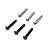 A set of six button head hex screws, three in silver and three in black, arranged on a white background.