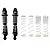 Two Pro-Line PowerStroke aluminium RC shock absorbers in black with four additional sets of springs featuring red and green colour coding.