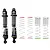 Two Pro-Line PowerStroke black aluminium rear RC shocks with four additional interchangeable springs on a white background.