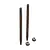 Two silver metal RC shock shafts and two matching locking nuts isolated on a white background.