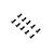 A set of ten black metal countersunk hex head screws arranged in two rows against a white background.
