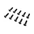 A set of ten black metal countersunk hex head screws arranged in two rows against a white background.