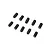 A set of ten black metal grub screws arranged in a loose grid on a white background.
