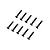 A set of ten black metal countersunk head screws arranged in two rows on a white background.