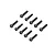 Ten black metal cap head screws arranged in two rows on a white background.