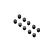 A set of ten black metal grub screws arranged in two columns against a white background.