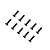 A set of ten black metal countersunk head screws arranged in a grid pattern against a white background.