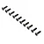 Ten black metal countersunk hex head screws arranged in a diagonal line against a white background.