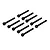 A set of ten black metal cap head screws arranged in two rows on a white background.