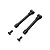 Two black steel steering posts and two matching flat-head screws for Losi RC vehicles.