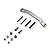 Losi aluminium steering rack component shown with included mounting hardware including screws, spacers, and lock nuts on a white background.
