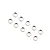 A set of ten small silver-coloured metal washers arranged in a grid pattern against a white background.