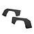 Two black plastic rear fender body panels for an RC vehicle, shown against a white background.