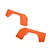 Two fluorescent orange rear fender body panels for a Losi RC vehicle, shown against a plain white background.