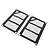 A pair of black rectangular RC window nets with metal eyelets, isolated on a white background.