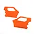 Two fluorescent orange plastic RC car door panels for Losi vehicles, shown against a plain white background.