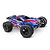 A Traxxas Rustler 40th Anniversary edition RC stadium truck with a red, white, and blue patriotic paint scheme on a white background.